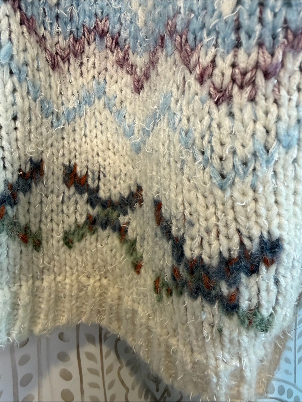 Anthropologie Daily Practice Nordic Sweater Cotton/Wool Blend size Med / Large - Picture 5 of 11